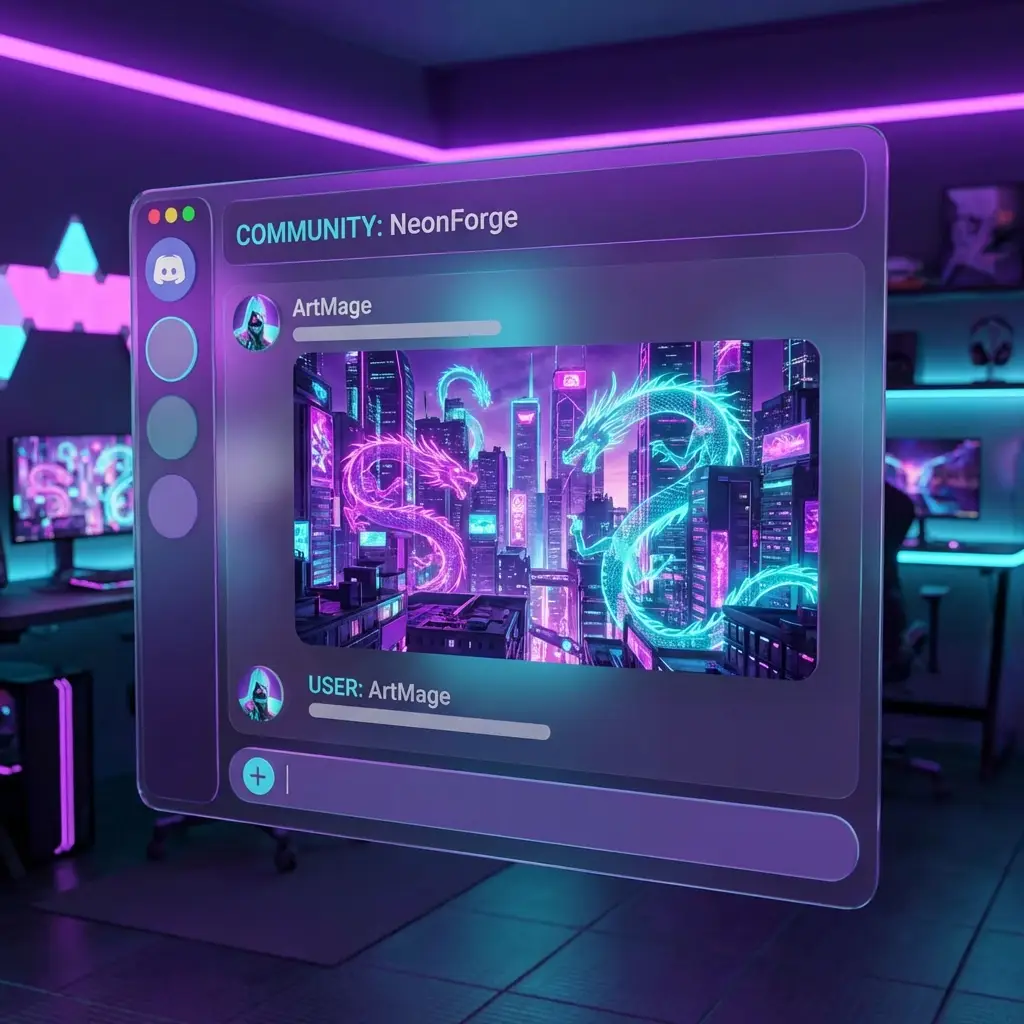 3D Chat Interface mit Artwork Vorschau