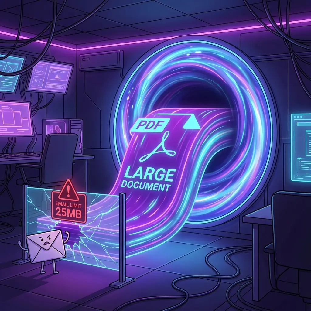 Digitales Dokument fließt durch ein Portal