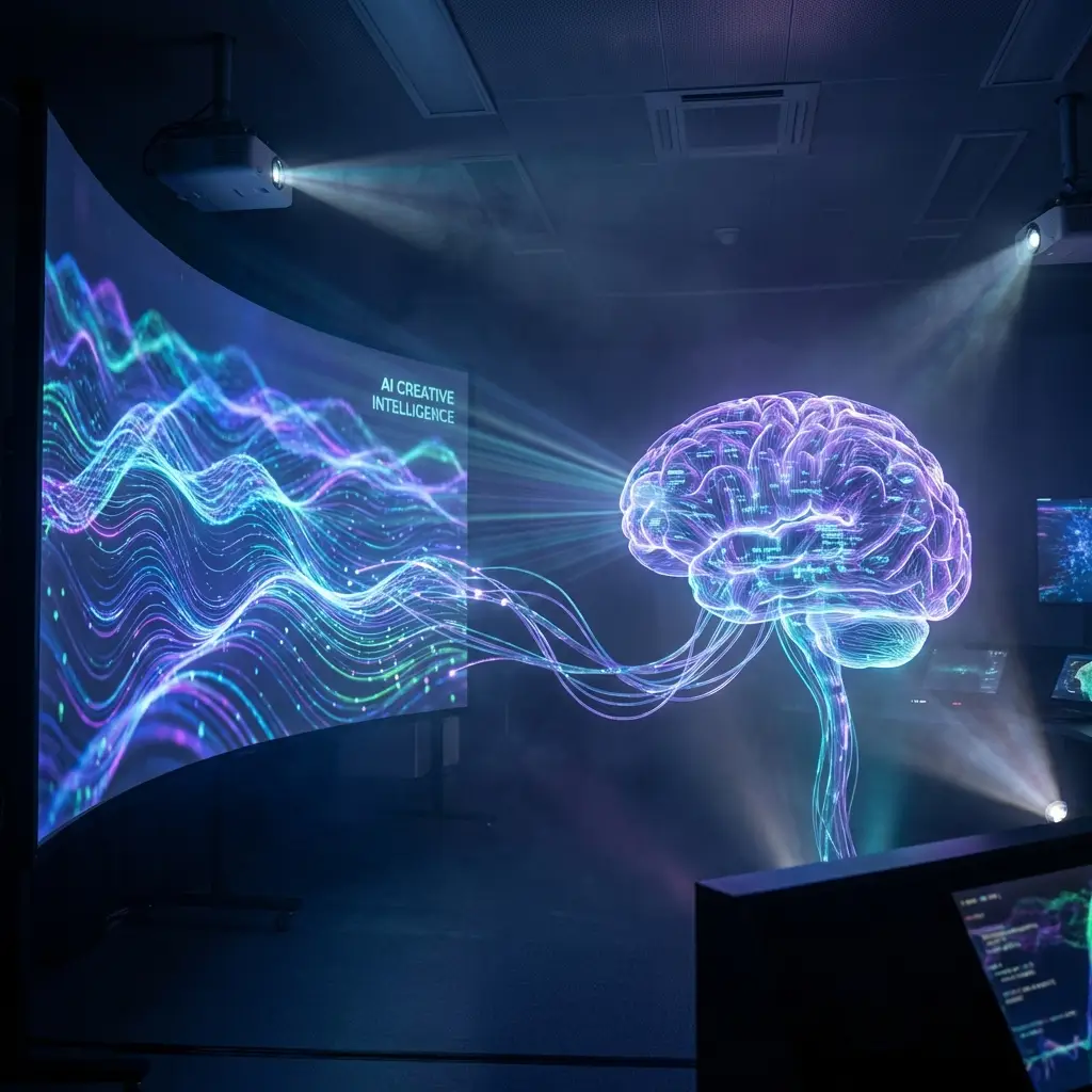 Menschliches Gehirn und digitale Kunst-Leinwand