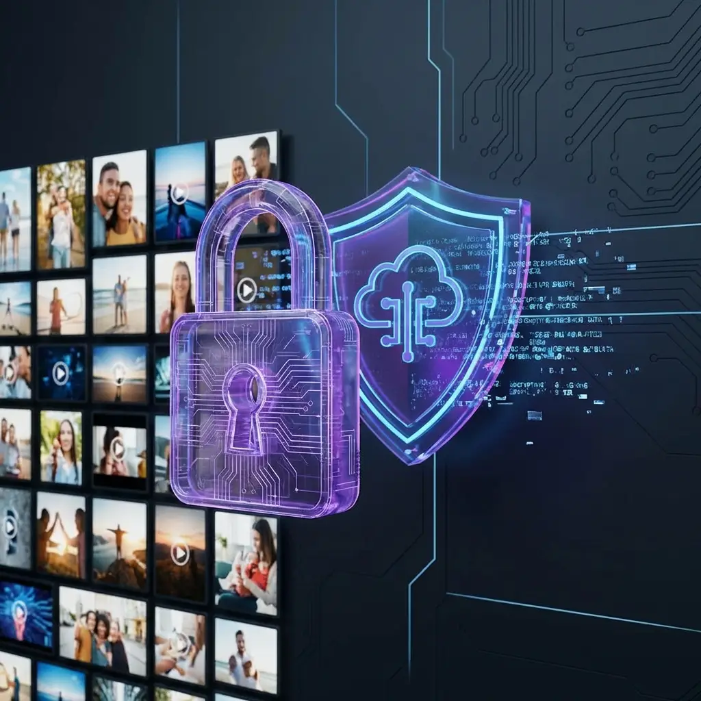 Sicherheits-Schloss über Fotogalerie